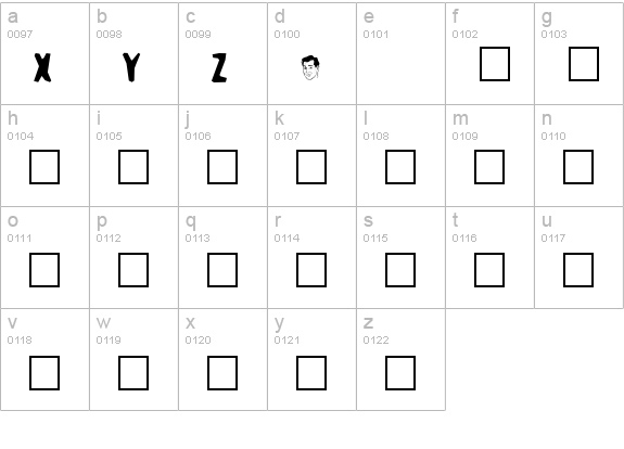 Stone-Age lowercase a-z preview