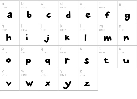 Stone Hinge lowercase a-z preview