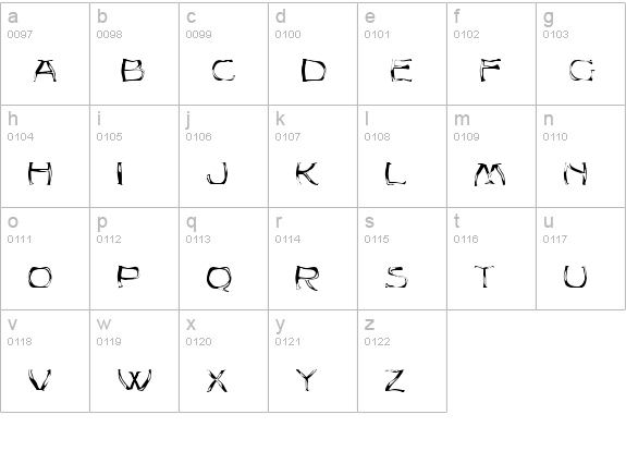 Stonehenge lowercase a-z preview