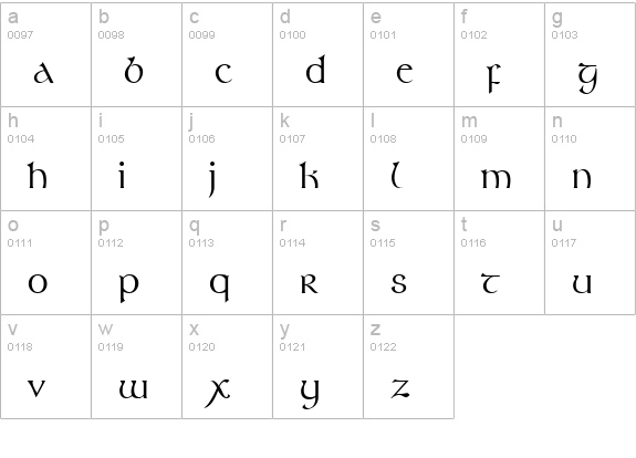 Stonehenge Regular lowercase a-z preview