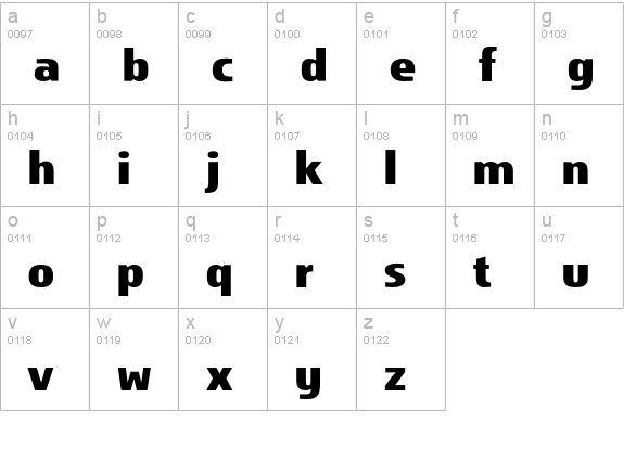 Storm Sans Std Bold lowercase a-z preview
