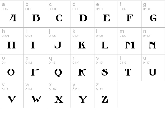Stowaway Regular lowercase a-z preview