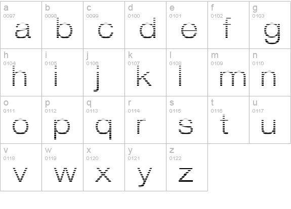 Strait Cut lowercase a-z preview