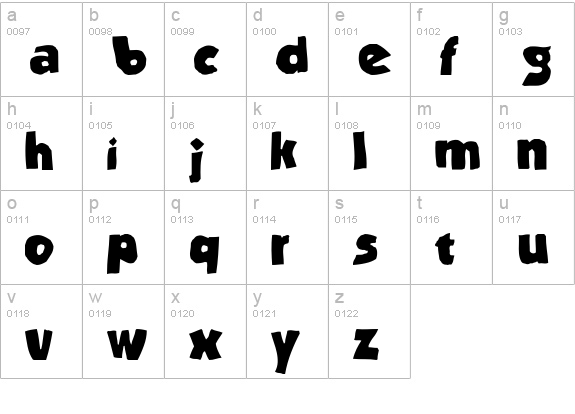Stranded BRK lowercase a-z preview