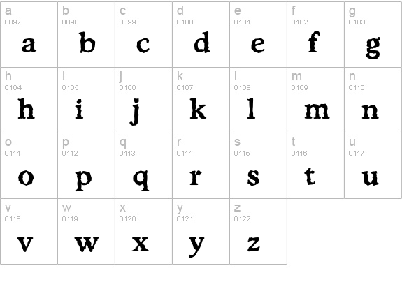 StratfordRandom-Bold lowercase a-z preview