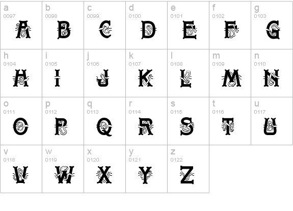 Streamers NF lowercase a-z preview