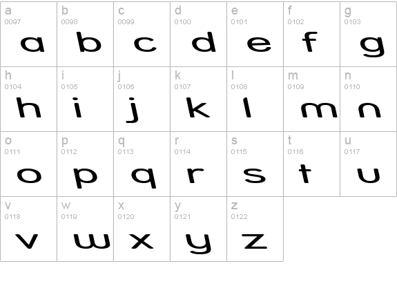 Street - Expanded Reverse Italic lowercase a-z preview