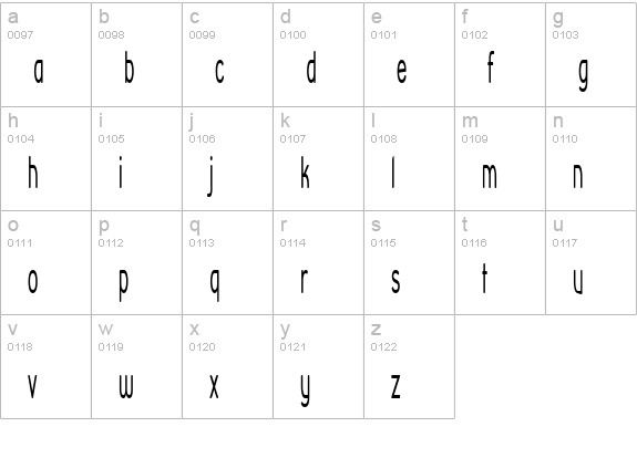 Street Corner Narrower lowercase a-z preview