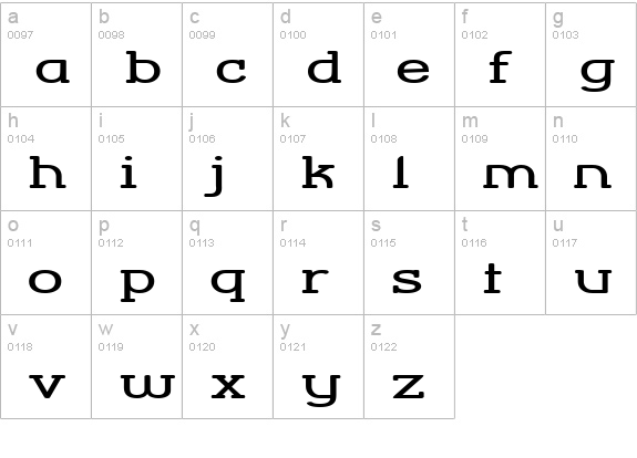 Street Corner Slab Extend lowercase a-z preview