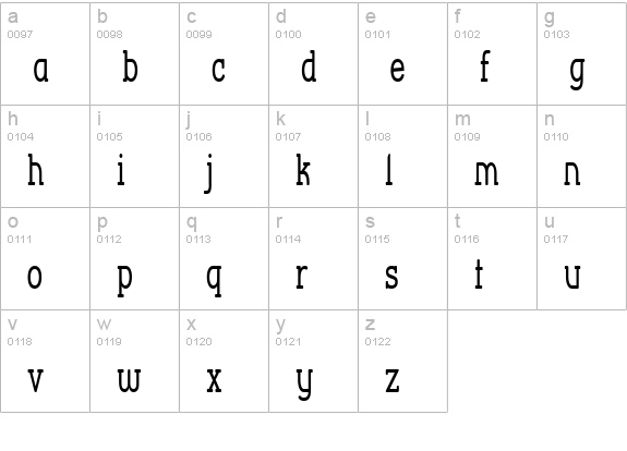 Street Corner Slab Narrow lowercase a-z preview