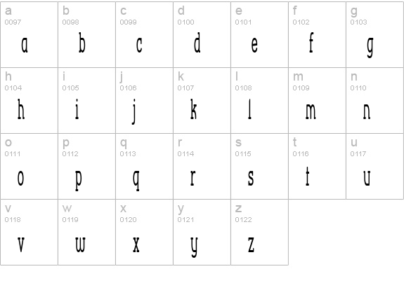 Street Corner Slab Narrower lowercase a-z preview