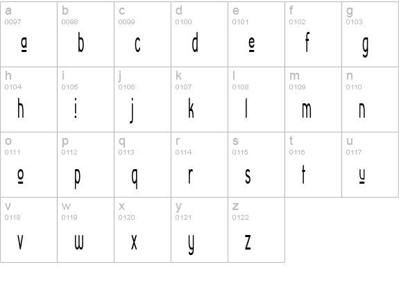 Street Corner Upper Narrower lowercase a-z preview