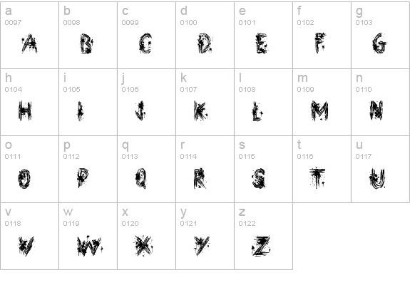 Street Ink lowercase a-z preview
