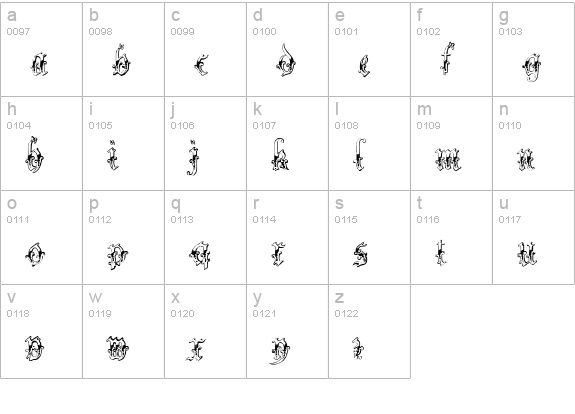 Strelsau lowercase a-z preview