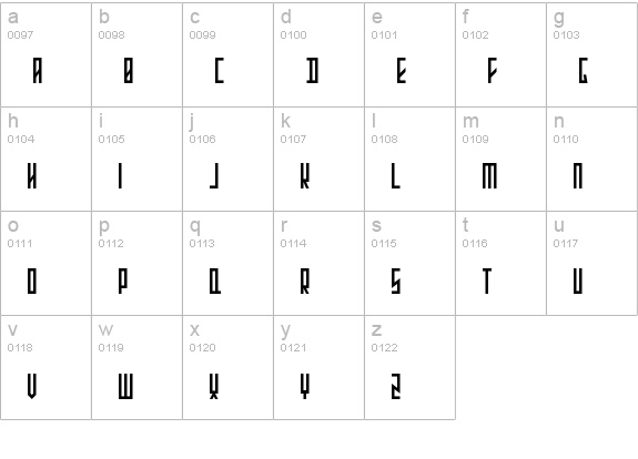 Stretched Electrons
 lowercase a-z preview