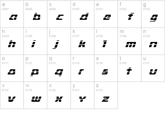 Stride lowercase a-z preview