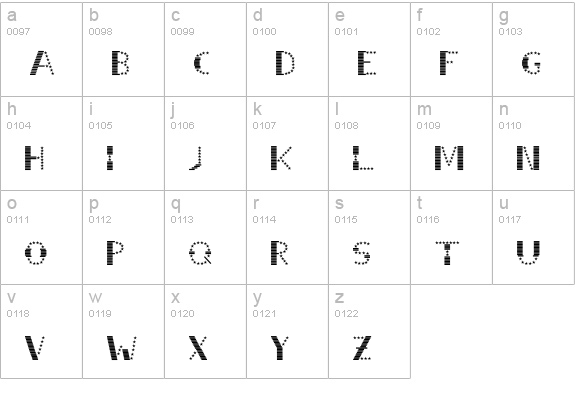 STRIPES & STARS Normal lowercase a-z preview