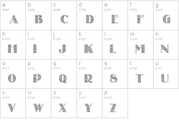 StripesCaps lowercase a-z preview