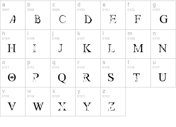 StripLetter1 lowercase a-z preview