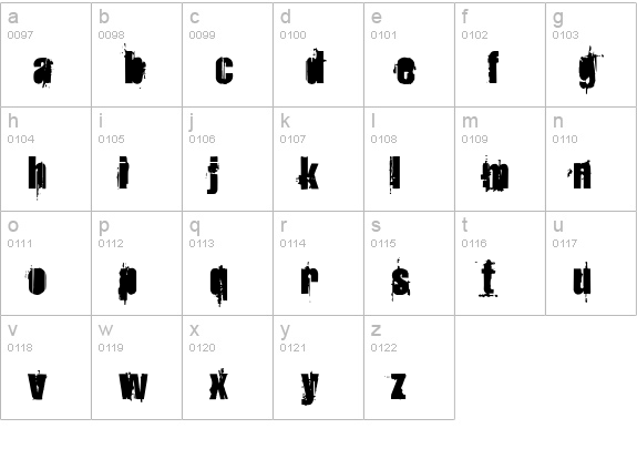 StrokeyBacon lowercase a-z preview