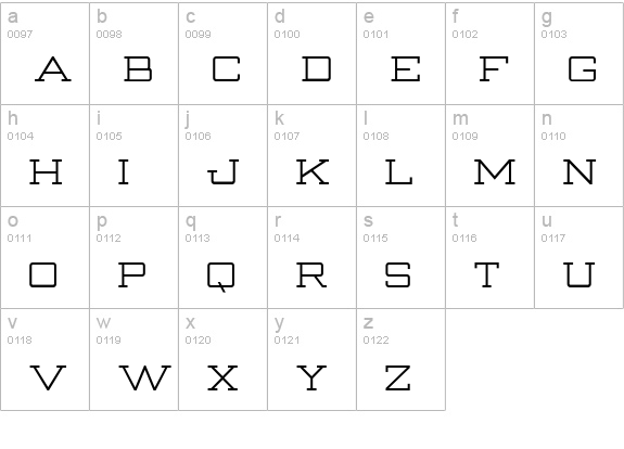 Strongman-Norma lowercase a-z preview