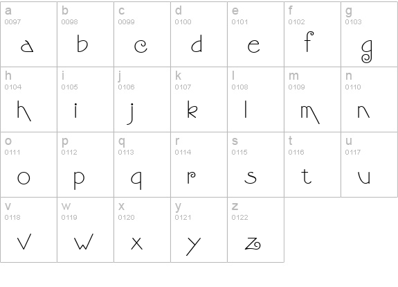 StrongsDraughtsman Light lowercase a-z preview