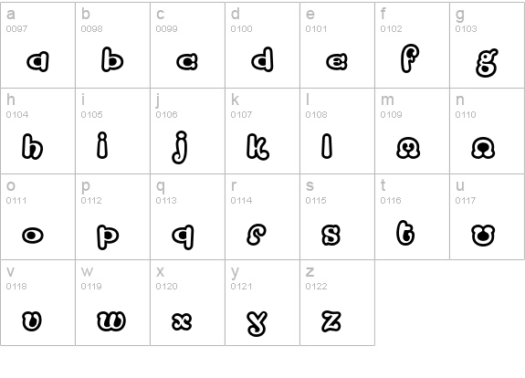 Strumpf Open lowercase a-z preview