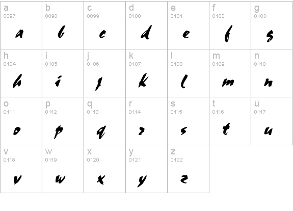 Stucco 27 Italic lowercase a-z preview