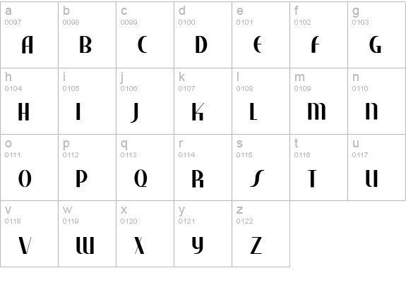 Studebaker NF lowercase a-z preview