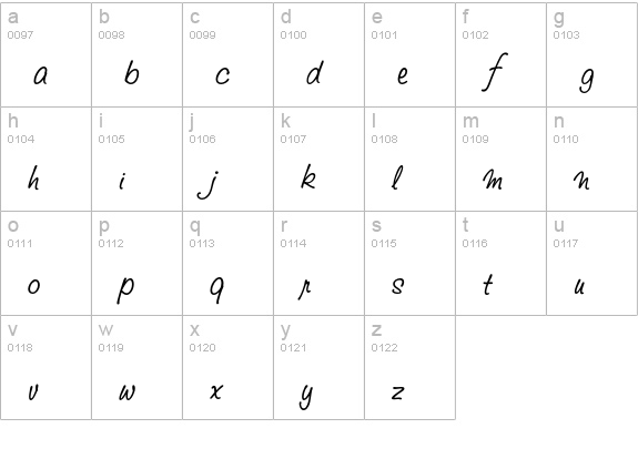 StudioScriptEF lowercase a-z preview
