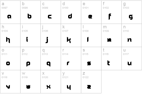 Stuntcroft Regular lowercase a-z preview