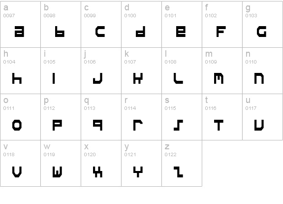 Stuntman Condensed lowercase a-z preview