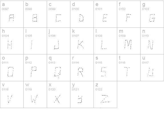 Stutter lowercase a-z preview