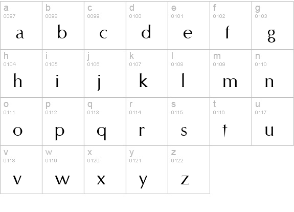 Styletto lowercase a-z preview