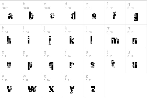 Stylistic lowercase a-z preview