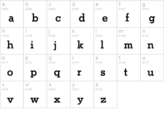 Stymie BQ Bold lowercase a-z preview