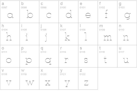 Stymie Regular lowercase a-z preview