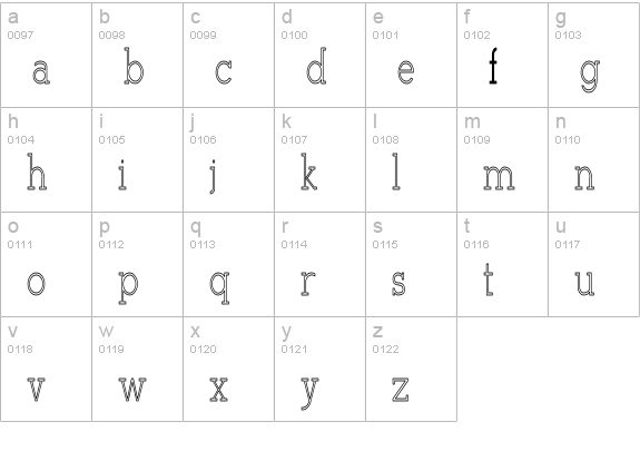 StymieHC lowercase a-z preview