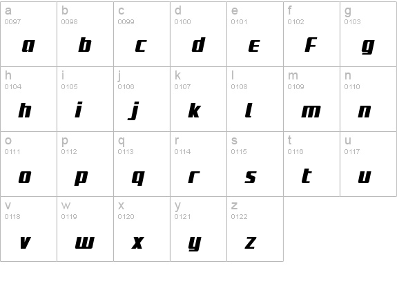 Subadai Baan lowercase a-z preview