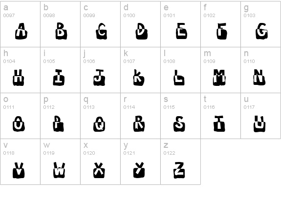 Submerged lowercase a-z preview