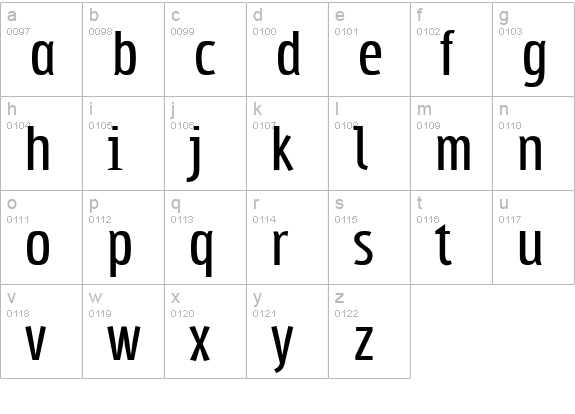 Subpear lowercase a-z preview