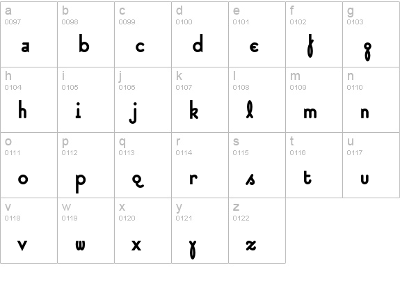 SuburbanBold lowercase a-z preview