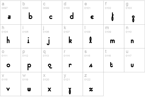 SuburbanBold Bold lowercase a-z preview