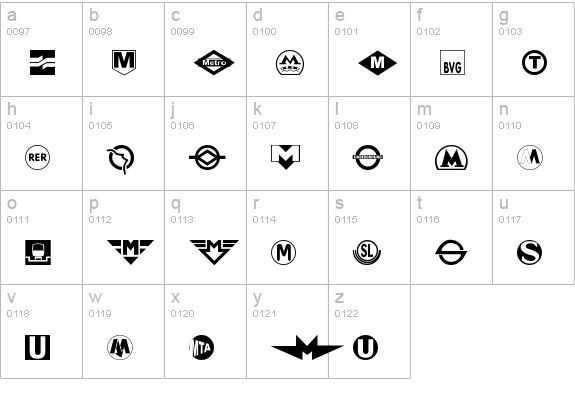 Subway Sign lowercase a-z preview