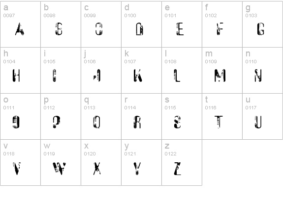 Sucata Spacial lowercase a-z preview