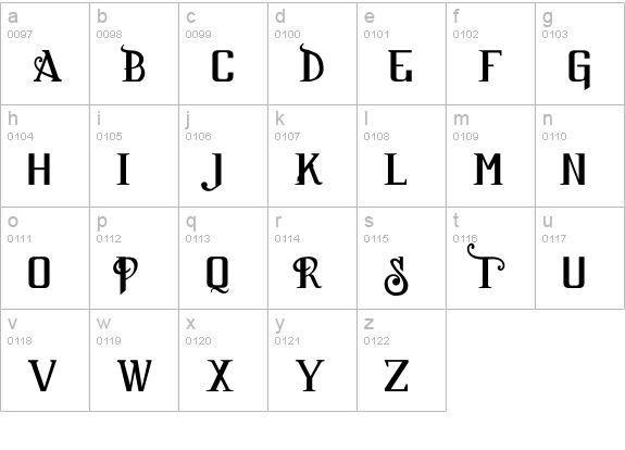 Sucker Font JC lowercase a-z preview