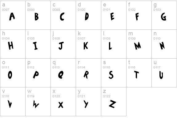 Sucker Puncher lowercase a-z preview