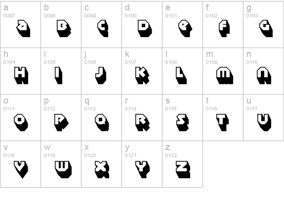 Sudbury Basin 3D lowercase a-z preview