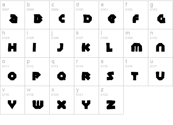 Sudbury Basin Ink lowercase a-z preview