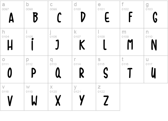 Sudden Desires lowercase a-z preview